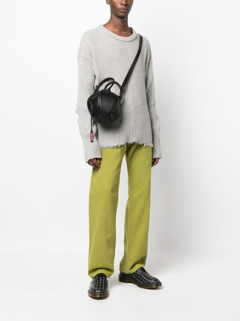 Black Beach Ball Leather Bag