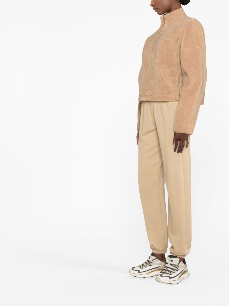Brown Logo-embroidered Fleece Sweatshirt