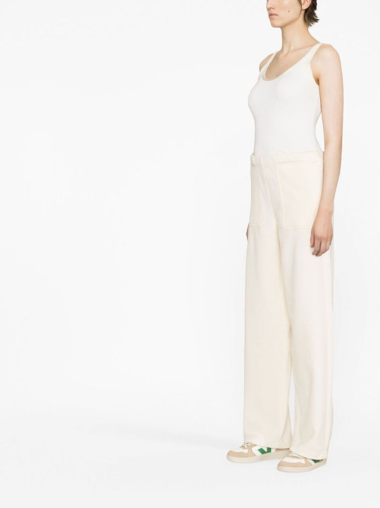 Yellow Wide Leg Track Pants