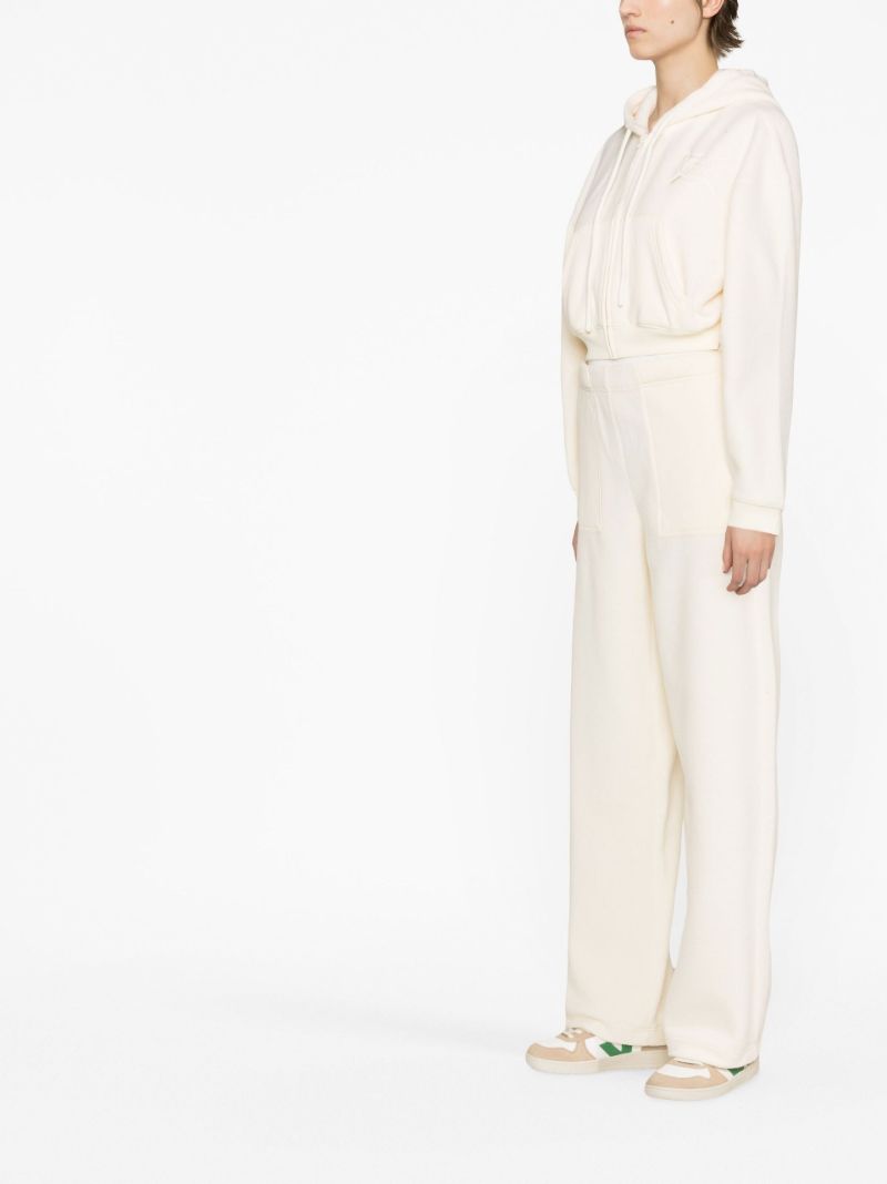 Neutral Cropped Zipped Hoodie
