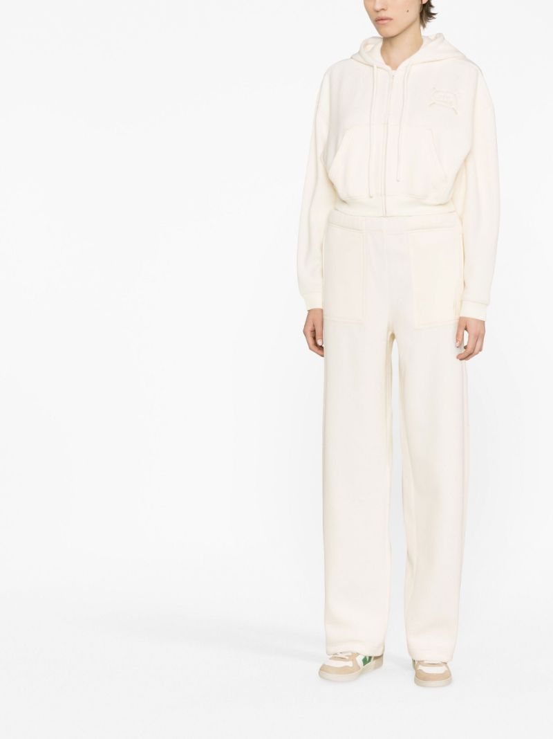 Neutral Cropped Zipped Hoodie