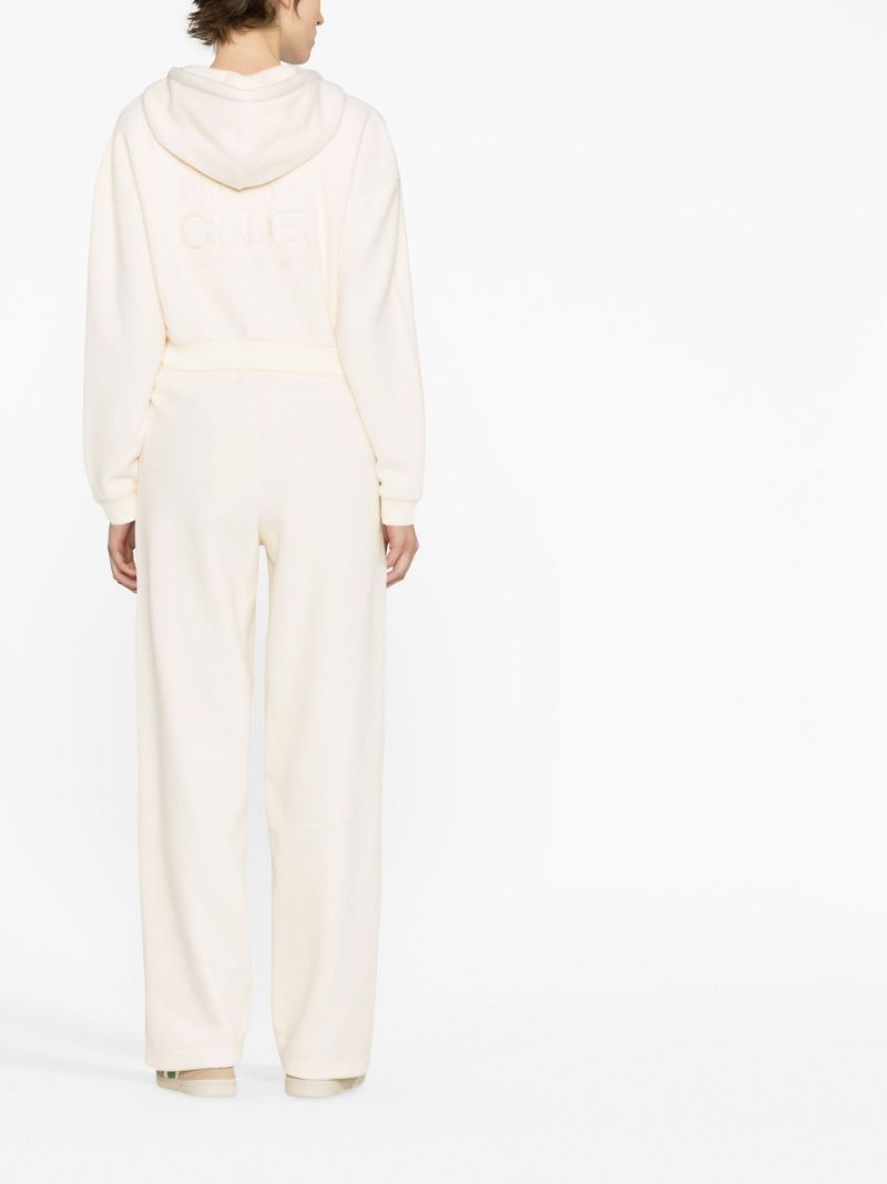Neutral Cropped Zipped Hoodie