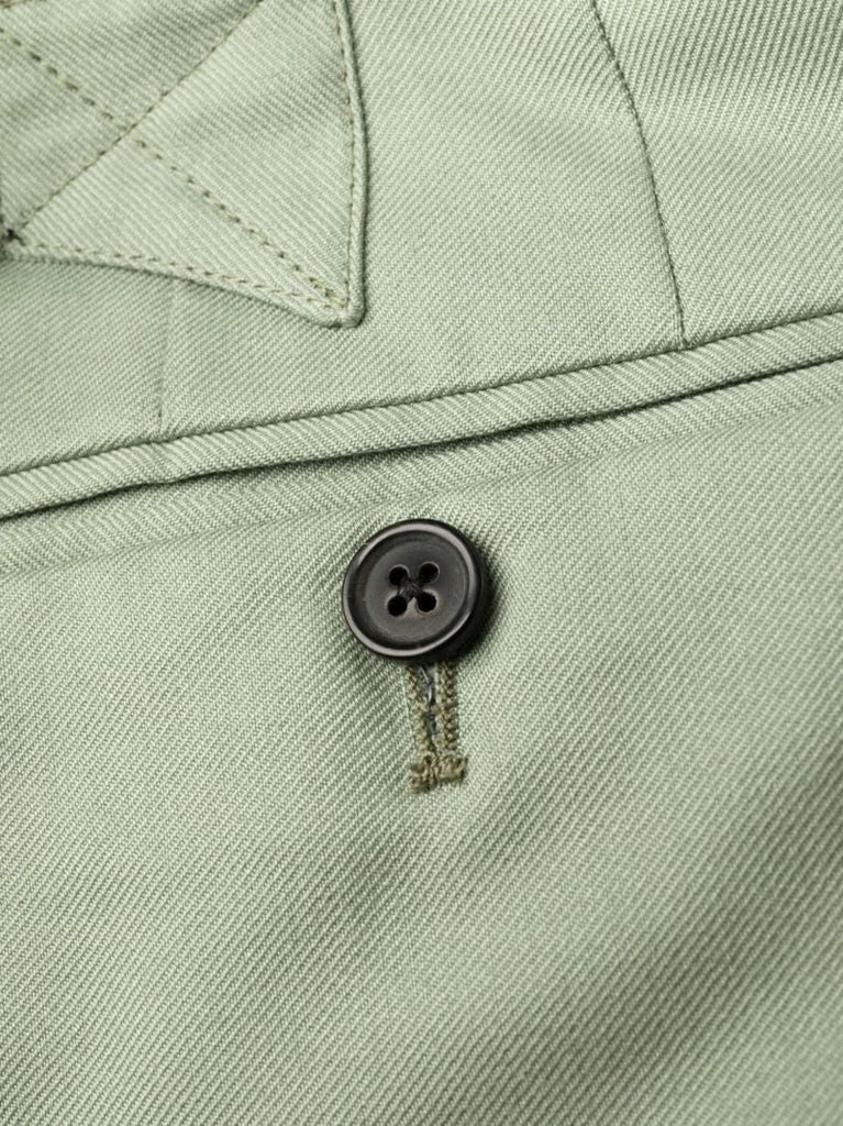 Green 4-bar Stripe Cotton Trousers
