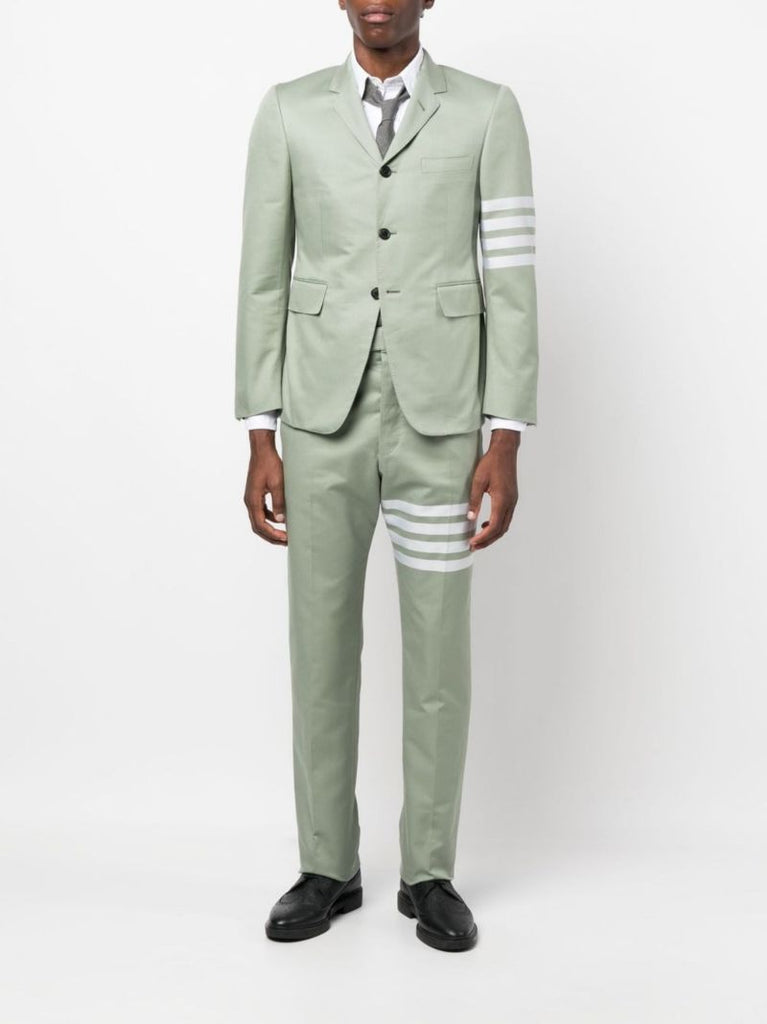 Green 4-bar Stripe Cotton Trousers