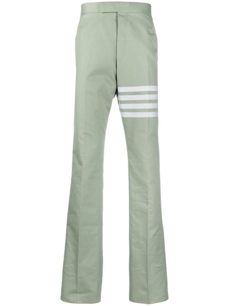 Green 4-bar Stripe Cotton Trousers