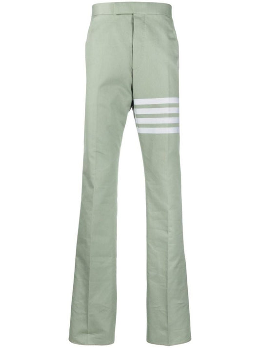 Green 4-bar Stripe Cotton Trousers