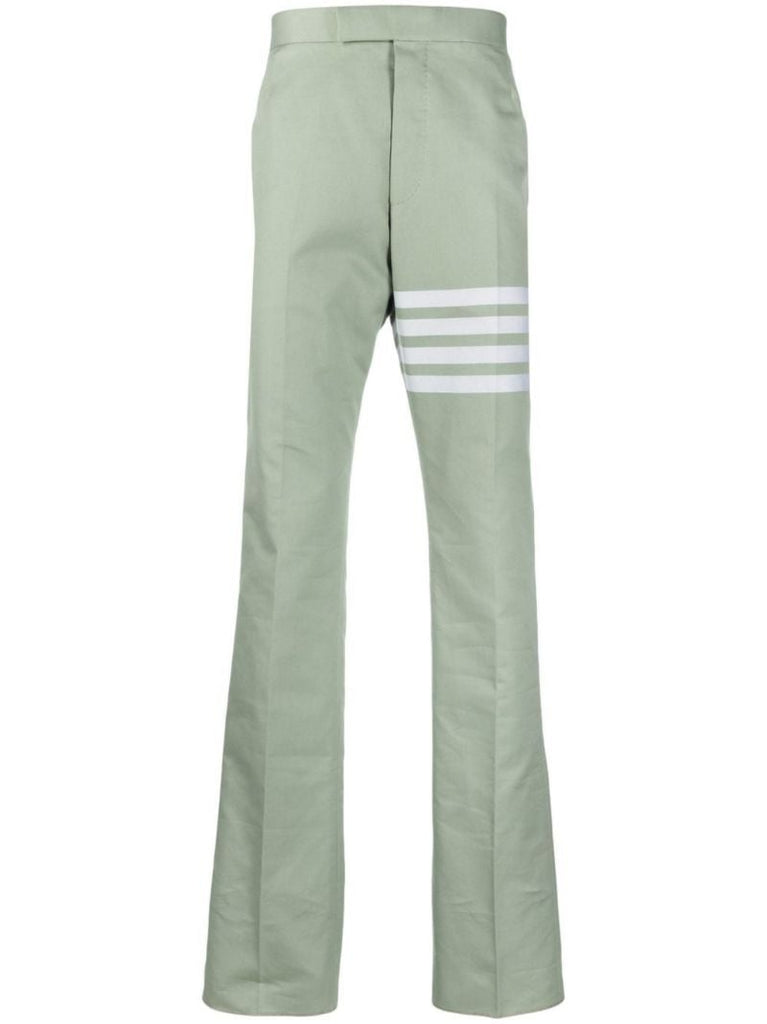 Green 4-bar Stripe Cotton Trousers
