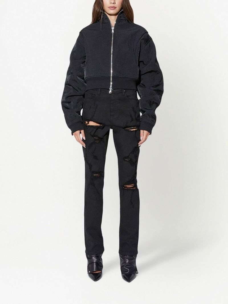Black Dulce Cropped Bomber Jacket