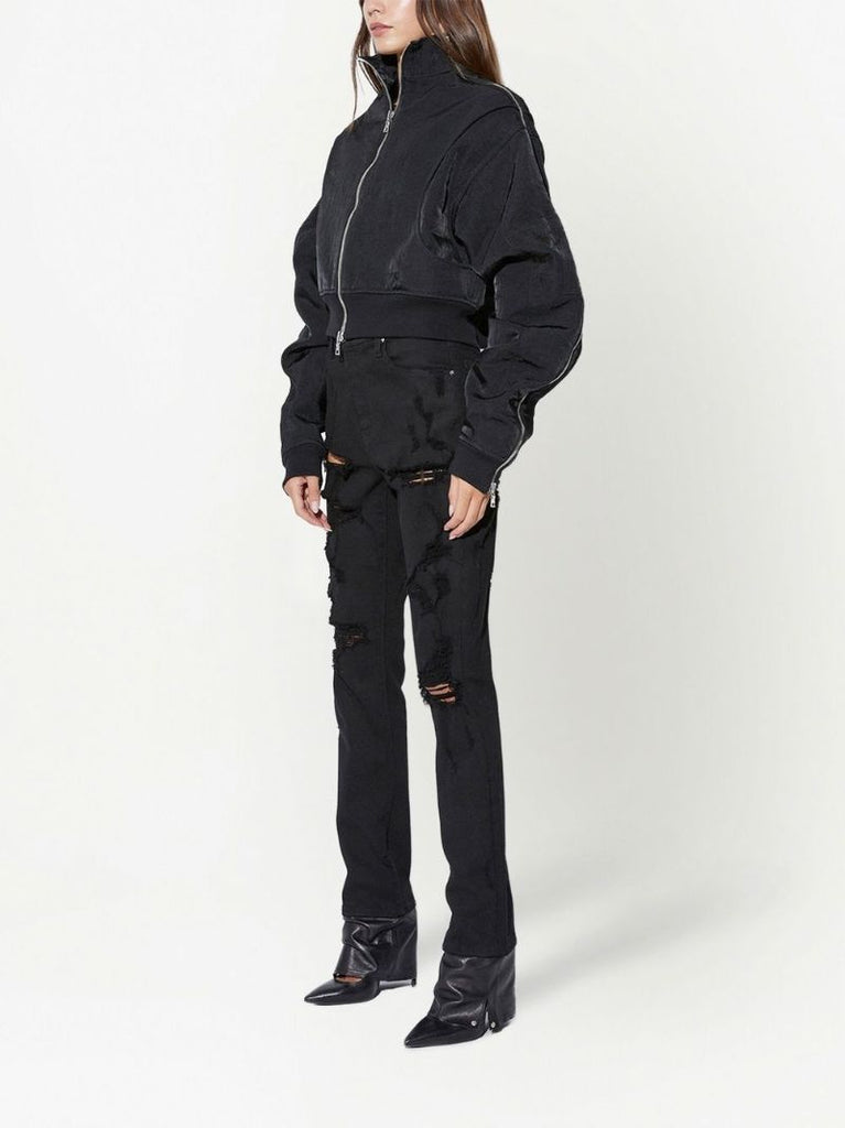 Black Dulce Cropped Bomber Jacket