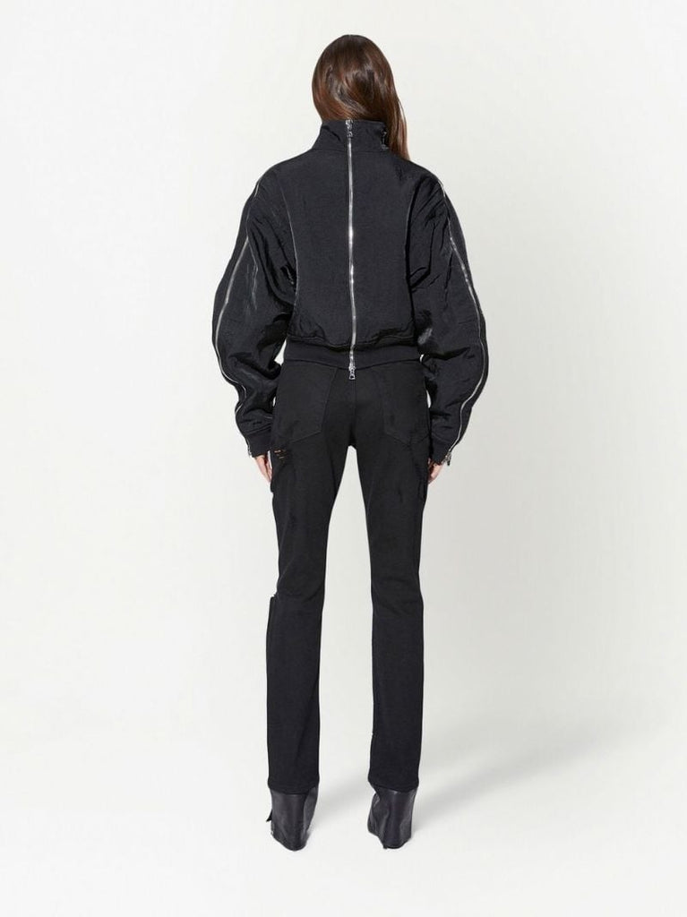 Black Dulce Cropped Bomber Jacket