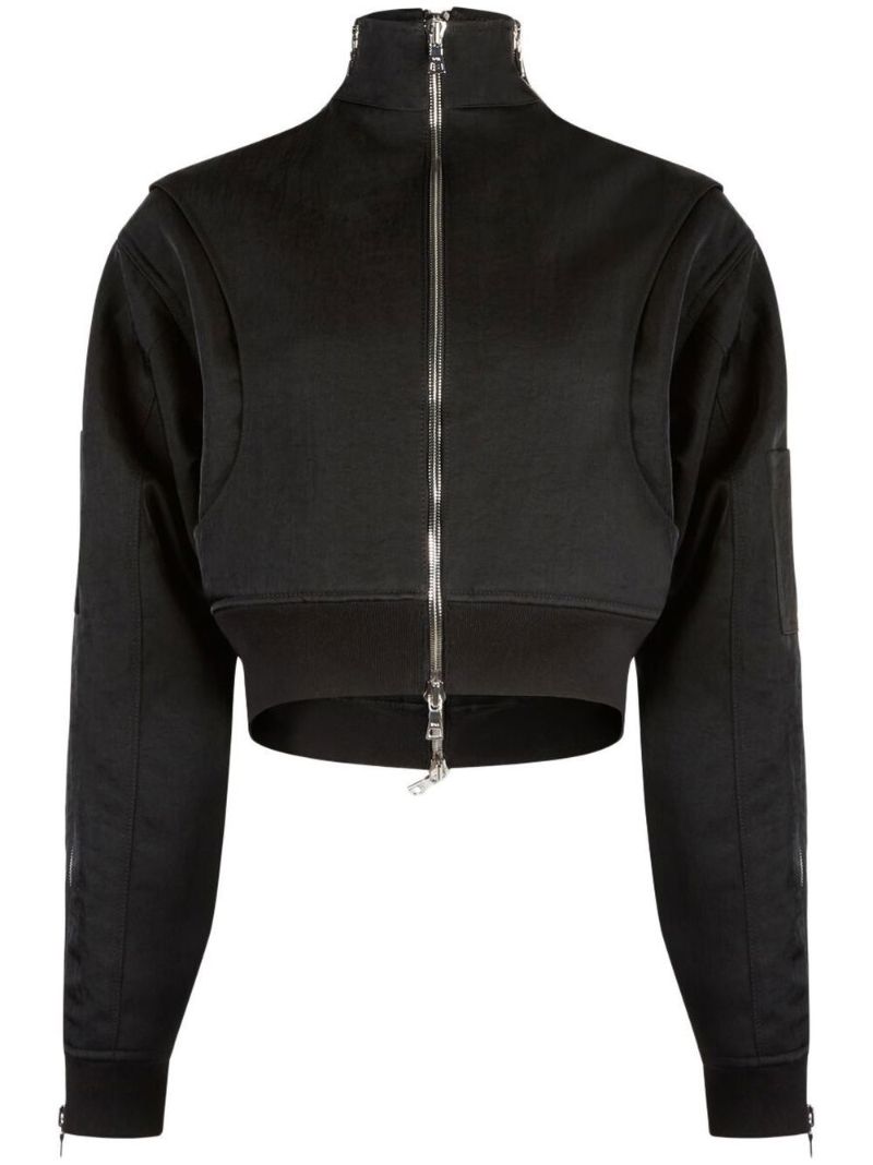 Black Dulce Cropped Bomber Jacket