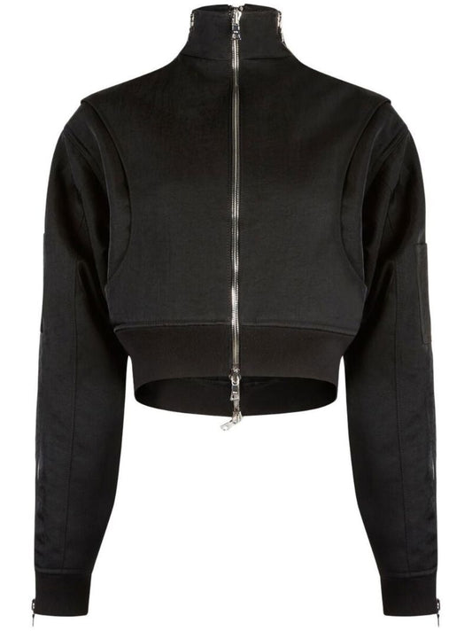 Black Dulce Cropped Bomber Jacket