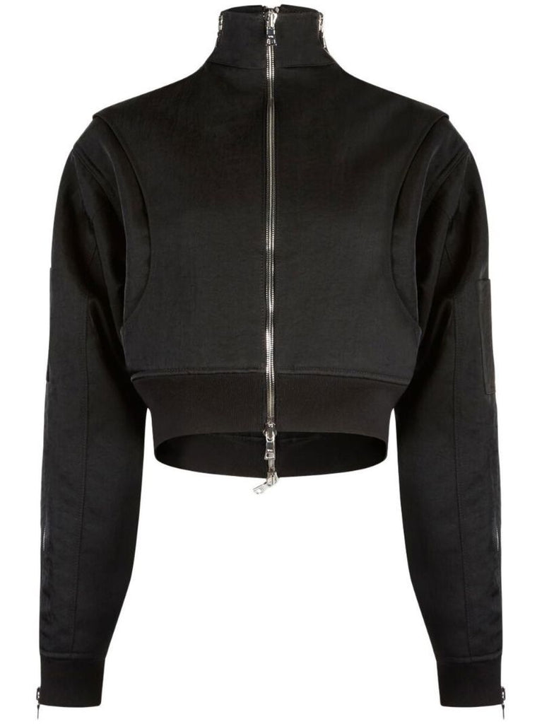 Black Dulce Cropped Bomber Jacket