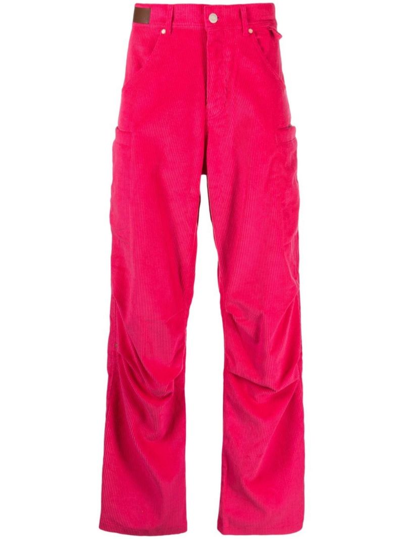 Pink Corduroy Cargo Trousers
