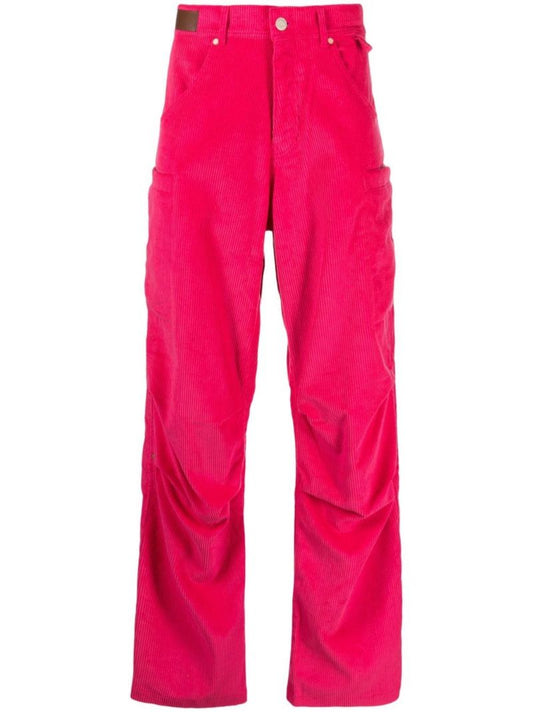 Pink Corduroy Cargo Trousers