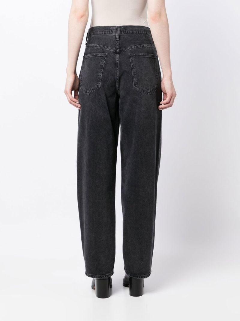 Black Criss Cross Straight-leg Jeans