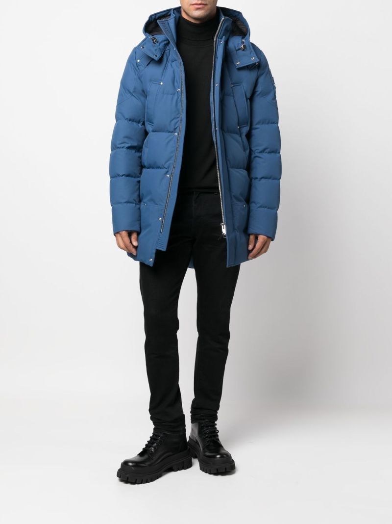 Blue Detachable Hood Down Coat