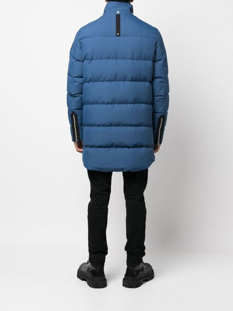 Blue Detachable Hood Down Coat