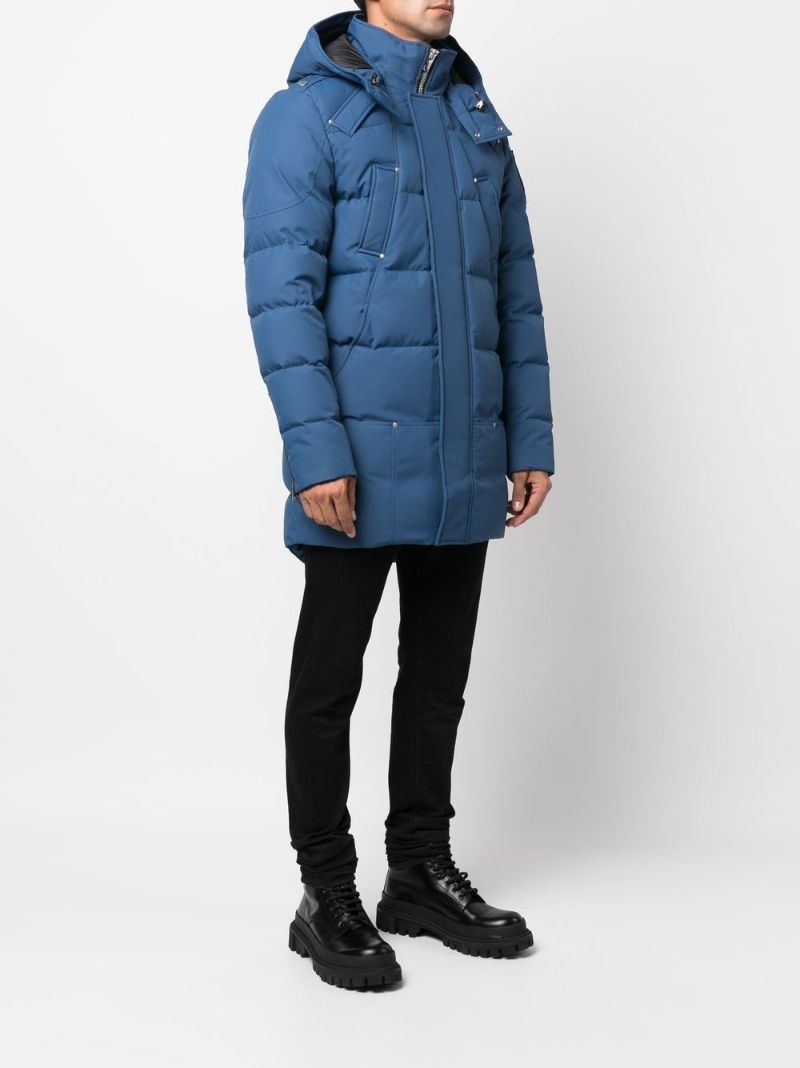 Blue Detachable Hood Down Coat