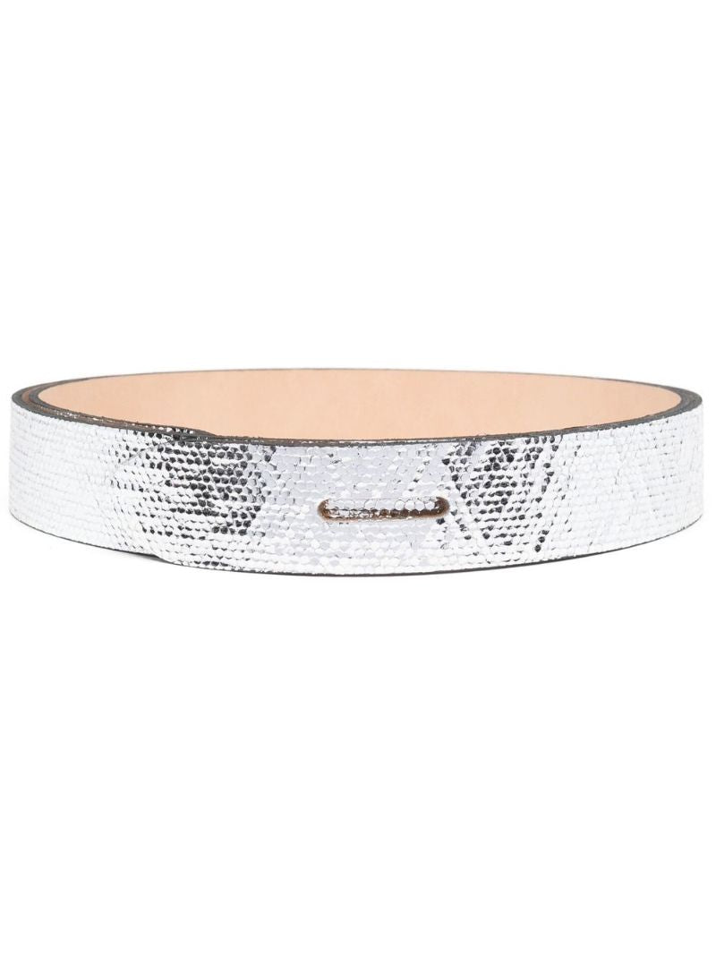 Silver Lecce Metallic Belt
