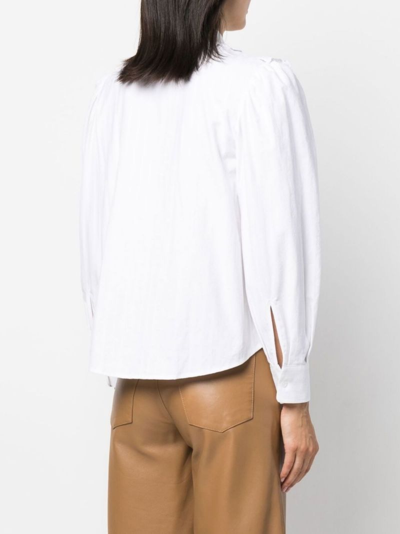 White Lace Ruffle Blouse