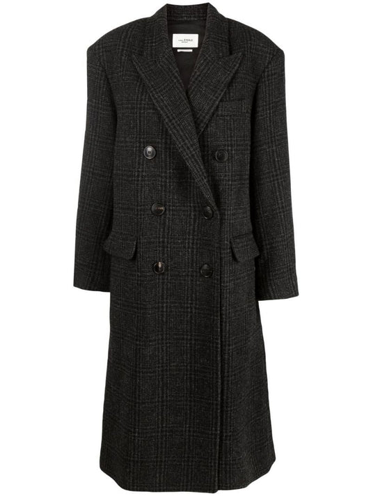 Grey Checked Double-breasted Coat
