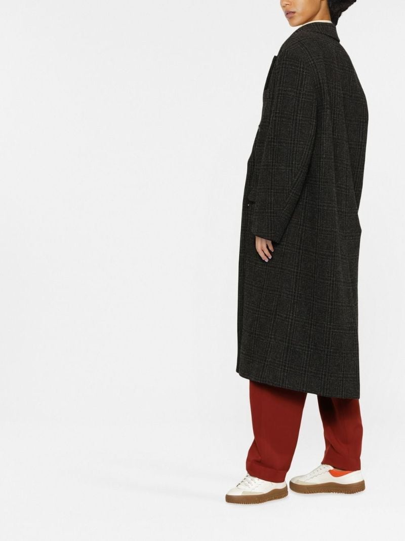 Grey Checked Double-breasted Coat