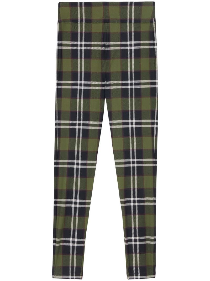 Green Vintage Check Leggings