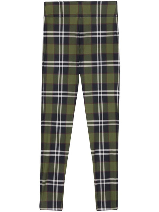 Green Vintage Check Leggings