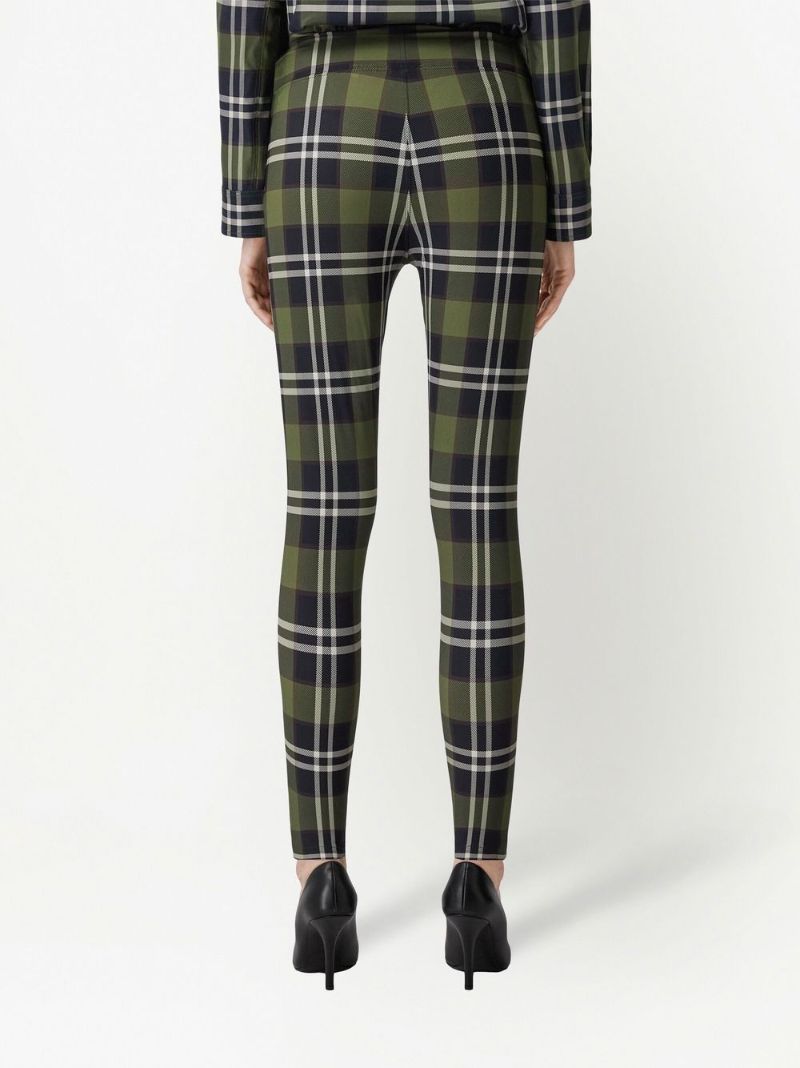 Green Vintage Check Leggings