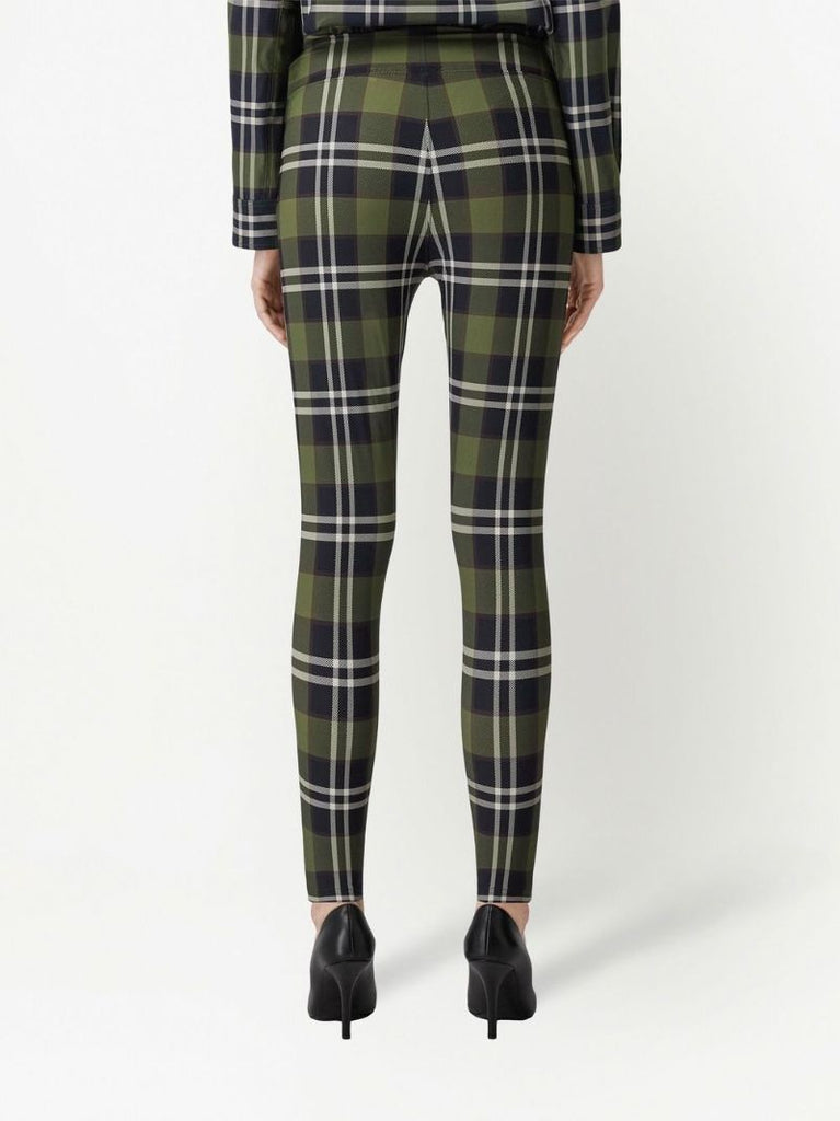 Green Vintage Check Leggings