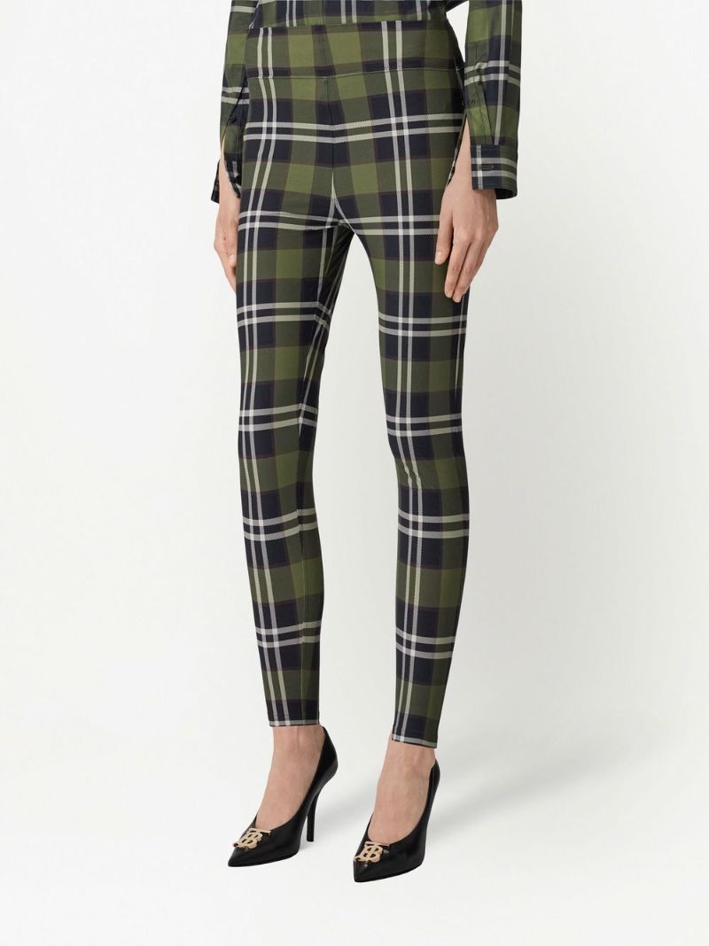 Green Vintage Check Leggings