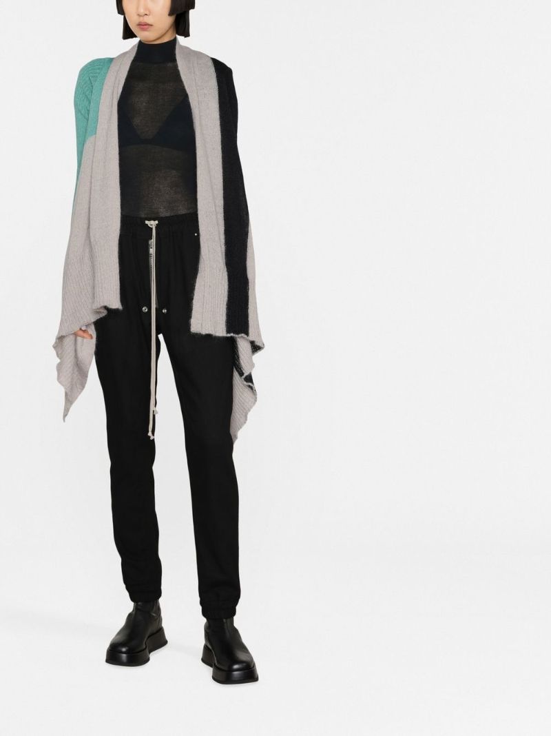 Black Virgin Wool Tapered Trousers