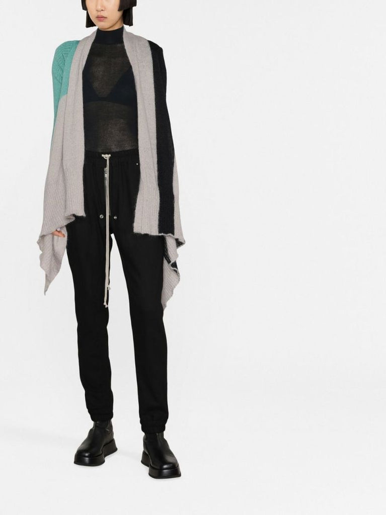 Black Virgin Wool Tapered Trousers