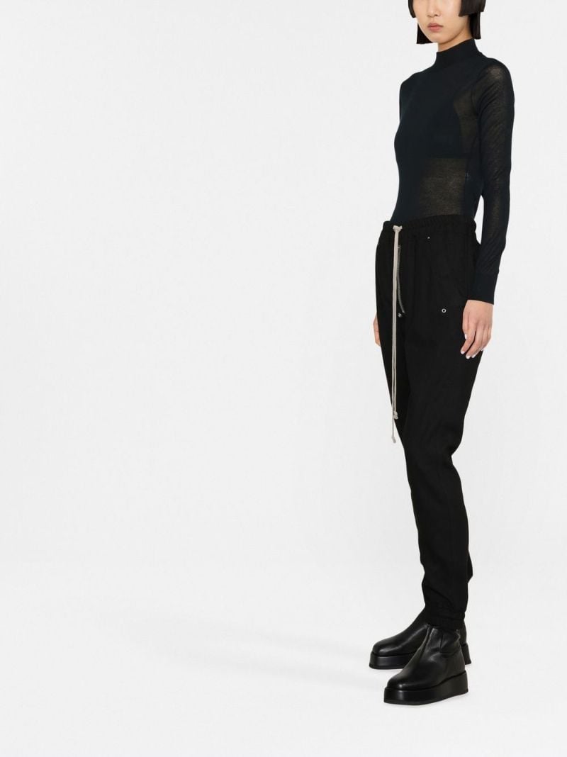 Black Virgin Wool Tapered Trousers