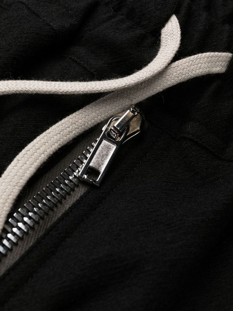 Black Virgin Wool Tapered Trousers