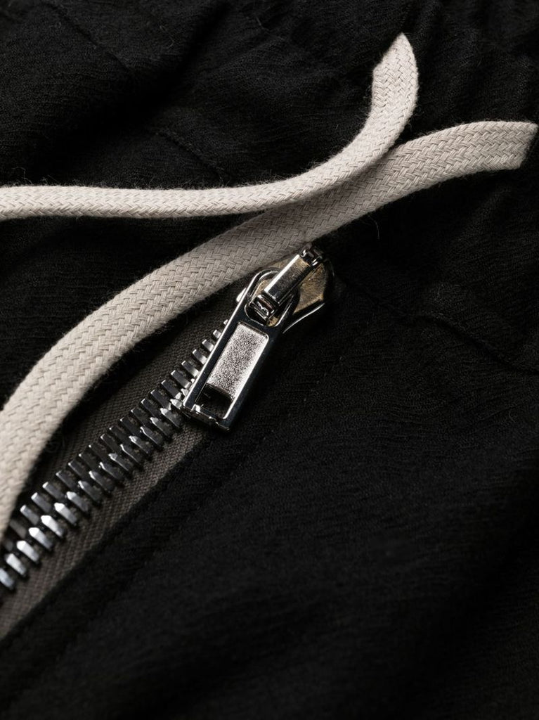 Black Virgin Wool Tapered Trousers