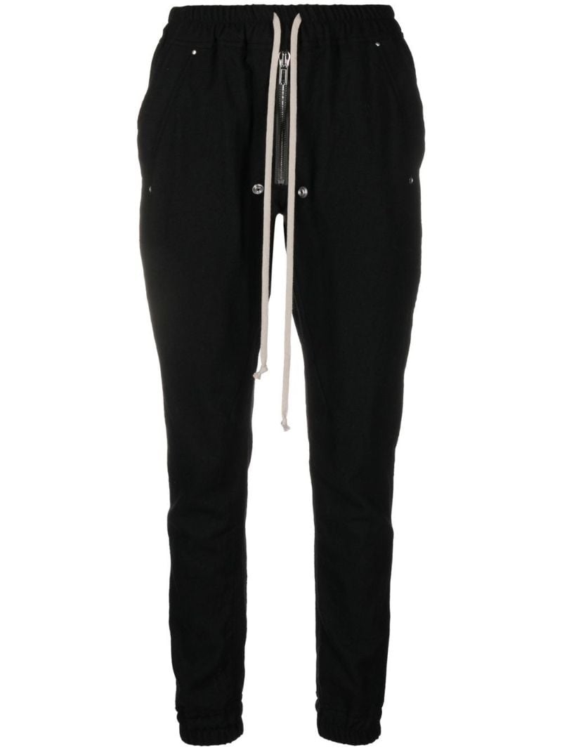 Black Virgin Wool Tapered Trousers