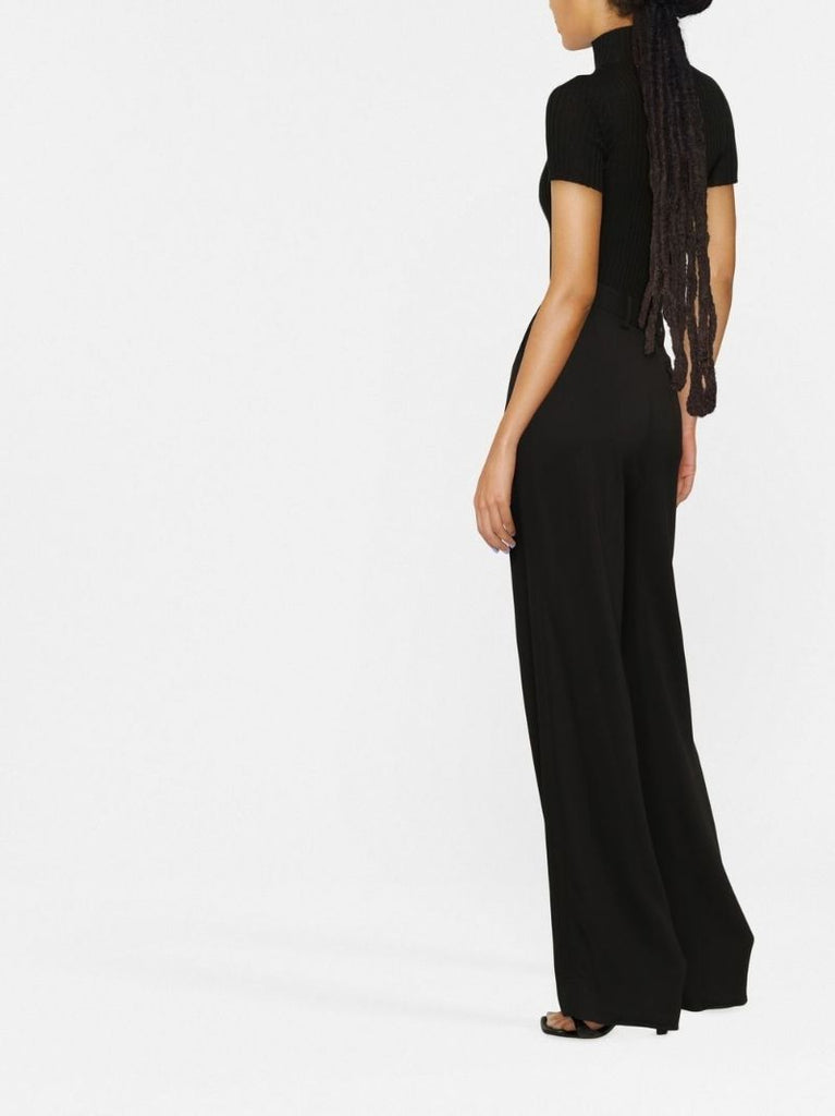 Black Ribbed Short Sleeve Bodysuit