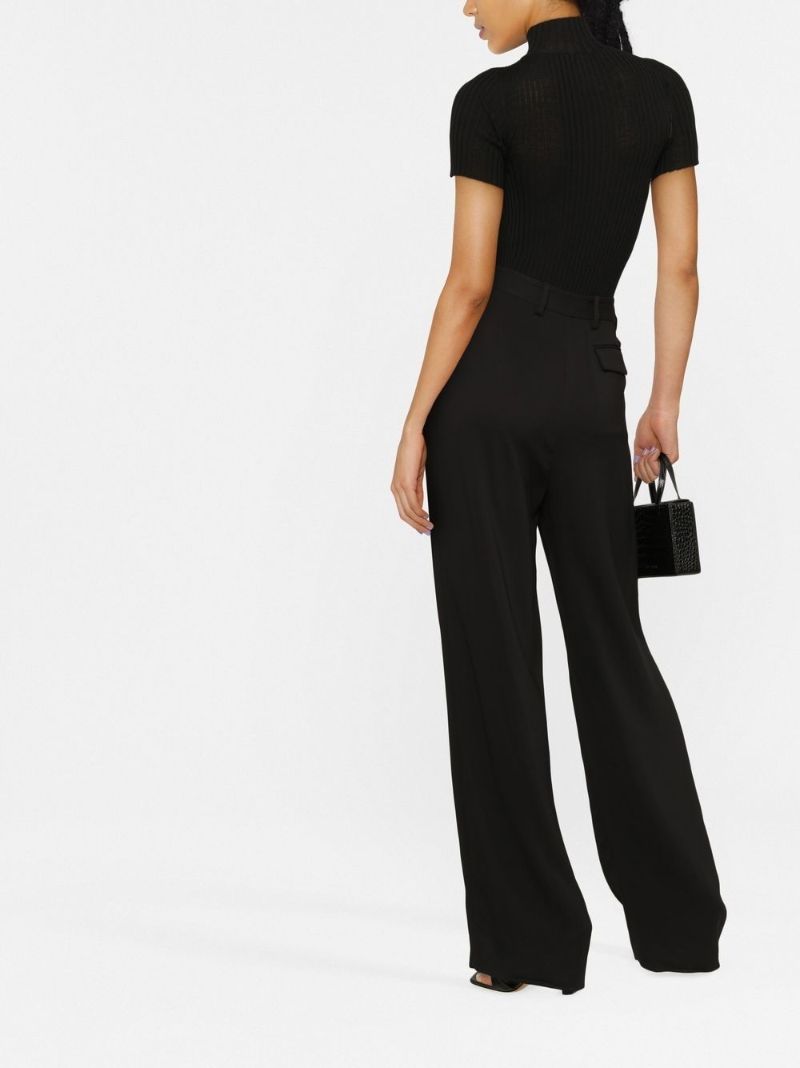 Black Ribbed Short Sleeve Bodysuit