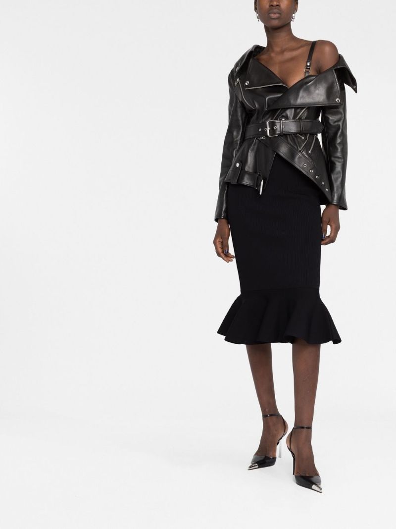 Black Asymmetric Leather Jacket