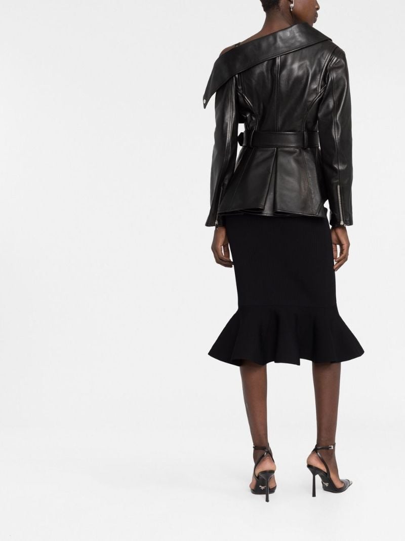 Black Asymmetric Leather Jacket