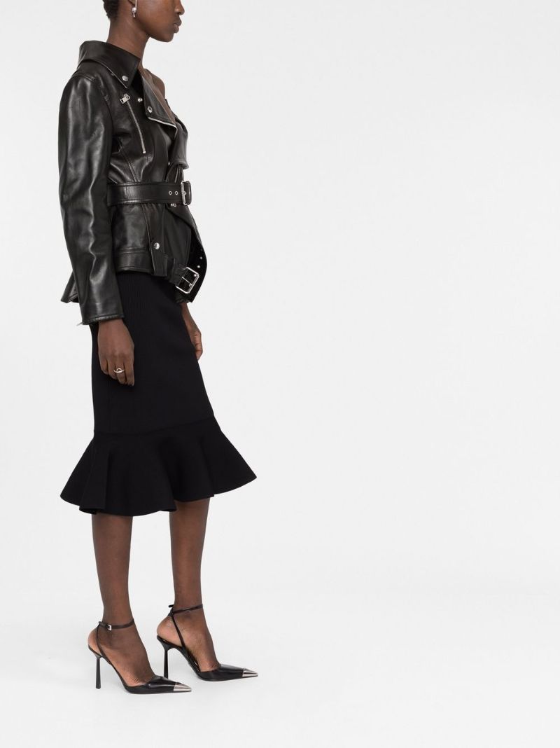 Black Asymmetric Leather Jacket