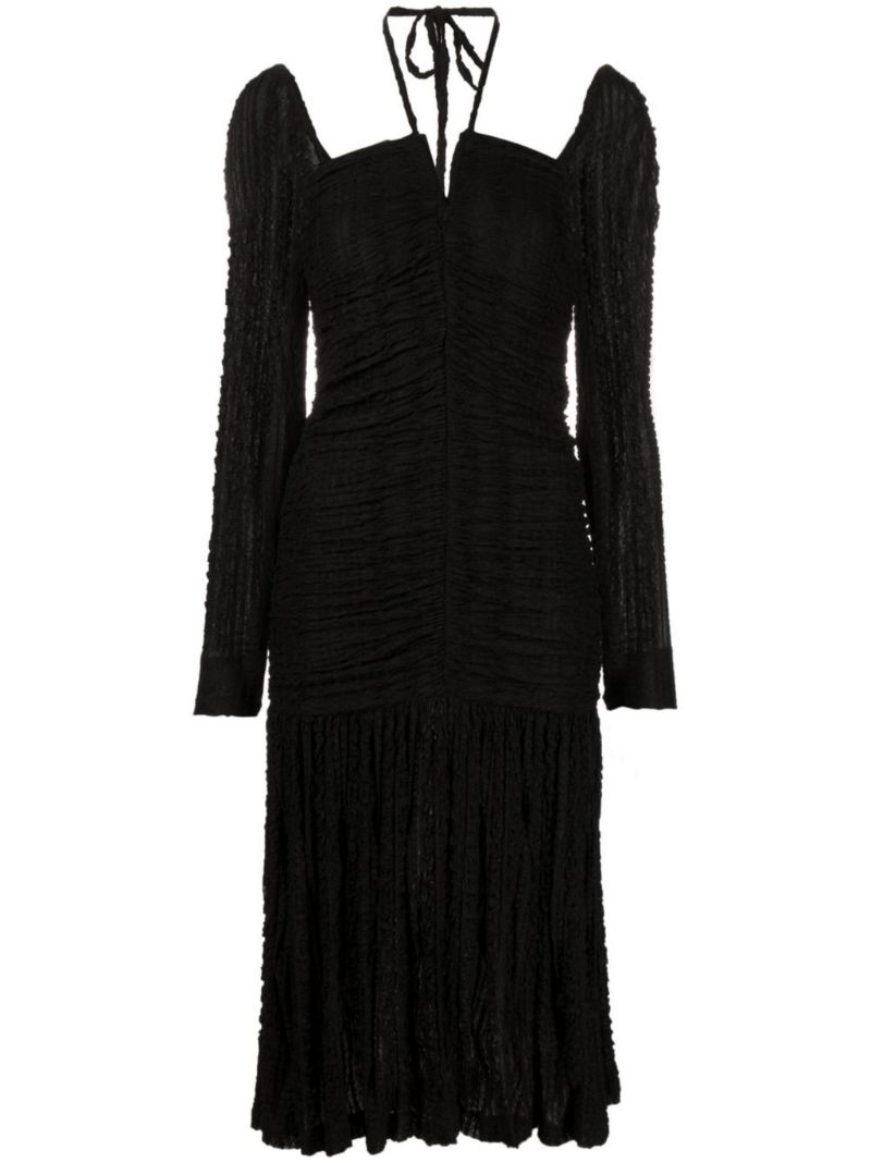 Black Halterneck Midi Dress