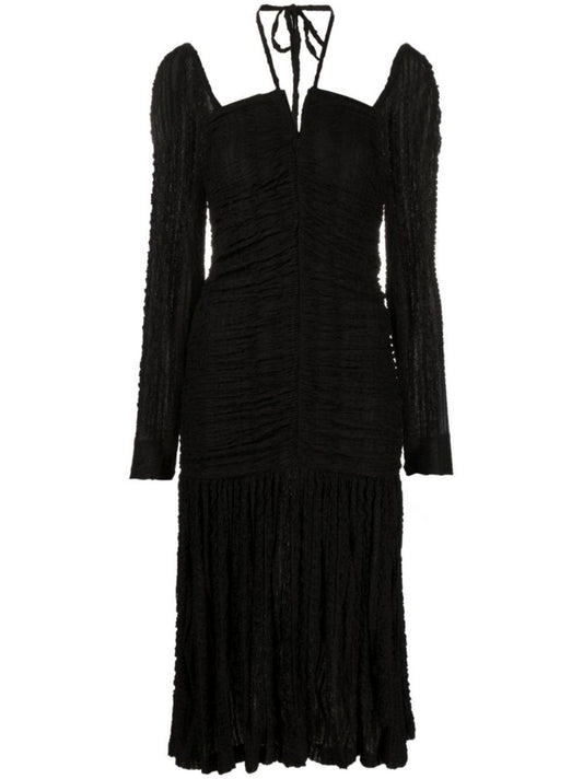 Black Halterneck Midi Dress