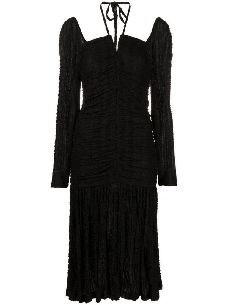 Black Halterneck Midi Dress