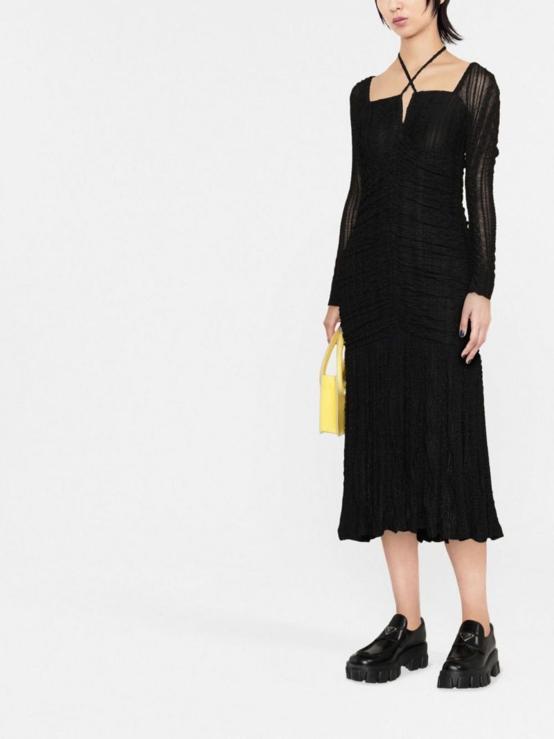 Black Halterneck Midi Dress