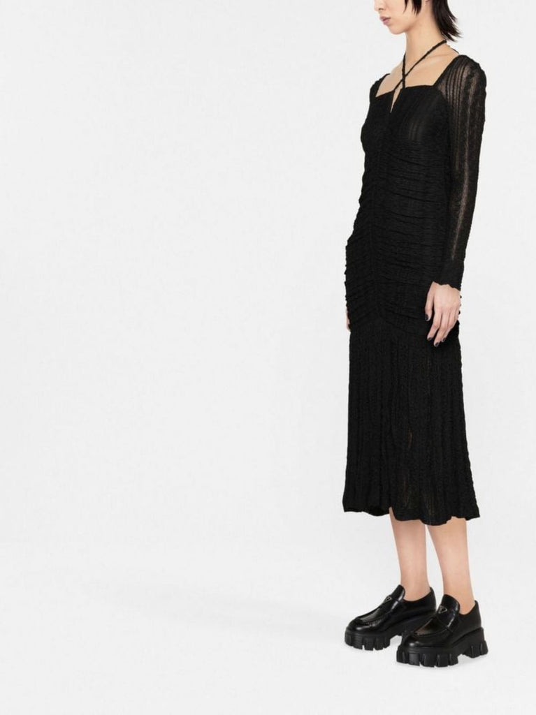 Black Halterneck Midi Dress