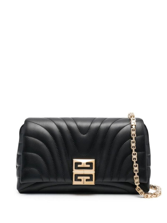 Black Quilted Leather Shoulder Bag