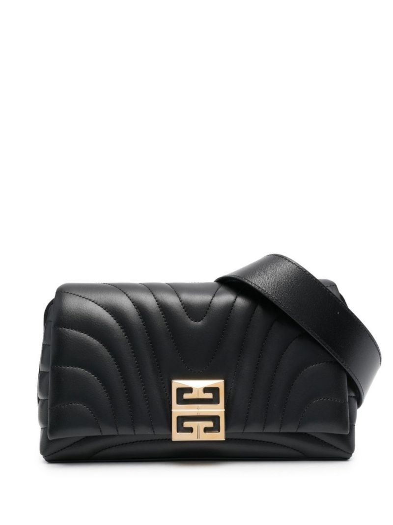 Black Quilted Leather Shoulder Bag